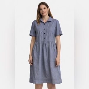 Everlane Navy and White Patterned Shirt (167)